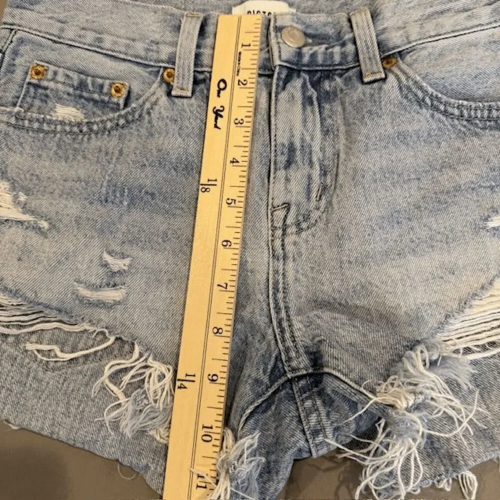Pistola Gigi Shorts Distressed Denim Shorts Jean Revolve Medium‎ Wash Size 24